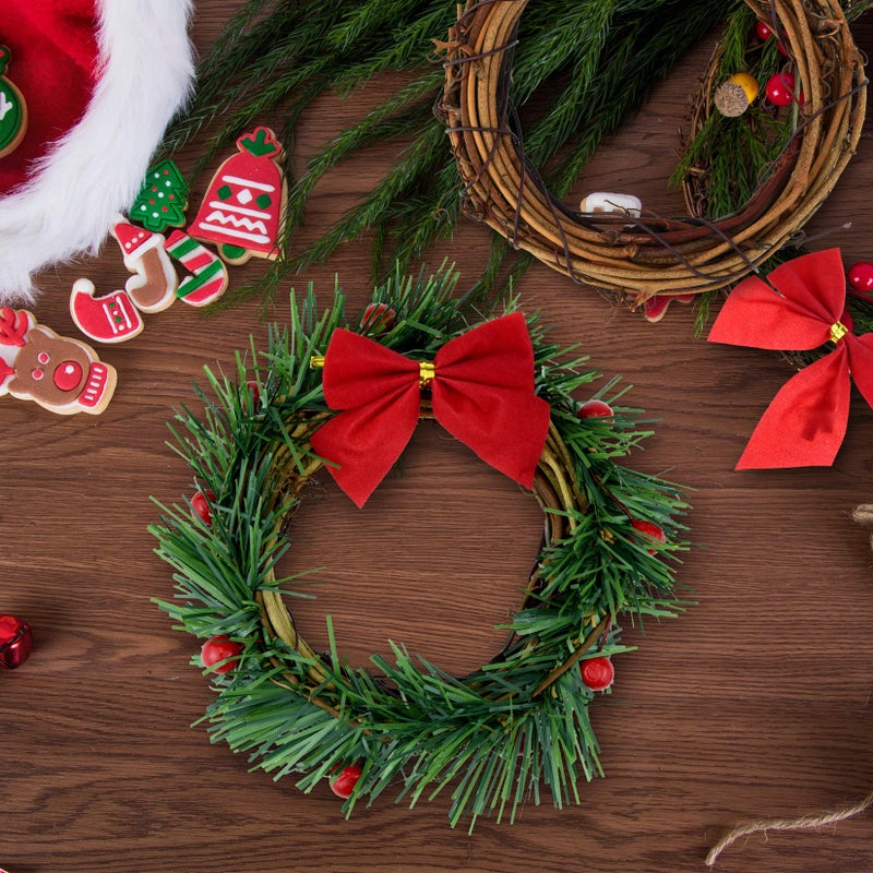 Marrywindix Grapevine Wreath Set  Marrywindix 16 Pieces Natural Vine Branch Wreath Christmas DIY Rattan Wreath Garland for Christmas Holiday Craft Wedding Decor (4 in.) - Image 4